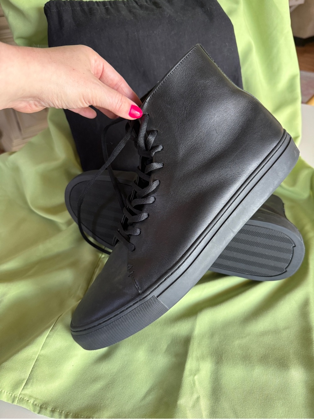 MEN’S THURSDAY BOOT SNEAKERS! Minimalist Black Leather High-Top Sneakers
